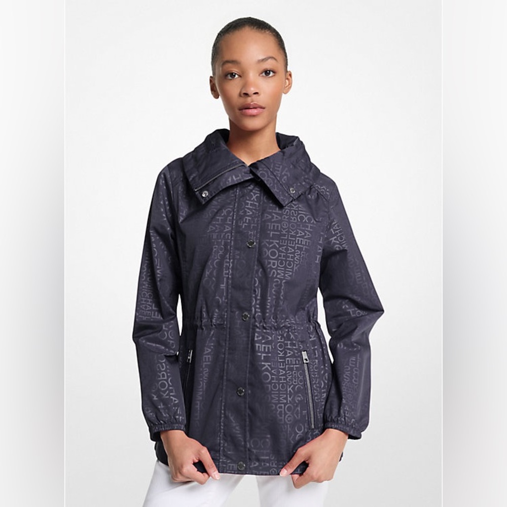 Michael Kors Logo Anorak Jacket Navy Navy NWOT